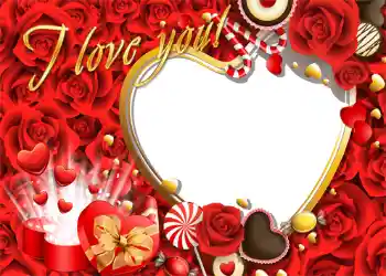 फ़ोटो फ़्रेम पर लेख: I love you!