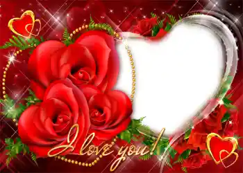 फ़ोटो फ़्रेम पर लेख: I love you!